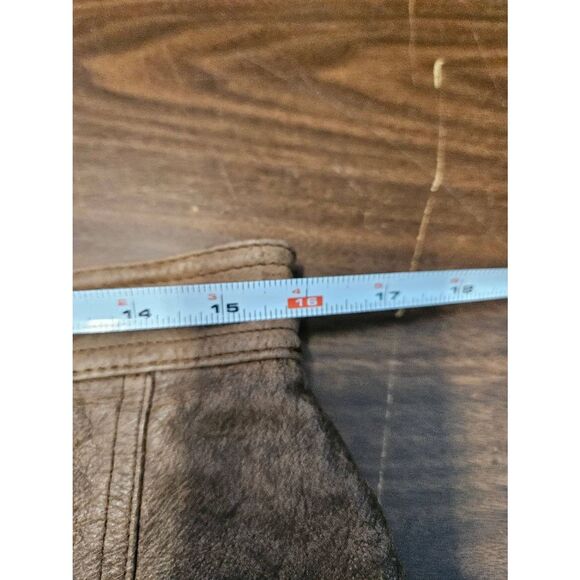 Vintage 90's Tarazzia International Leather Pencil Skirt Sz 14 - Picture 8 of 9